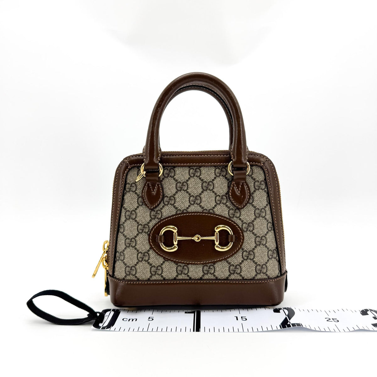 Gucci Horsebit 1955 Mini Top Handle Bag GG Supreme Brown