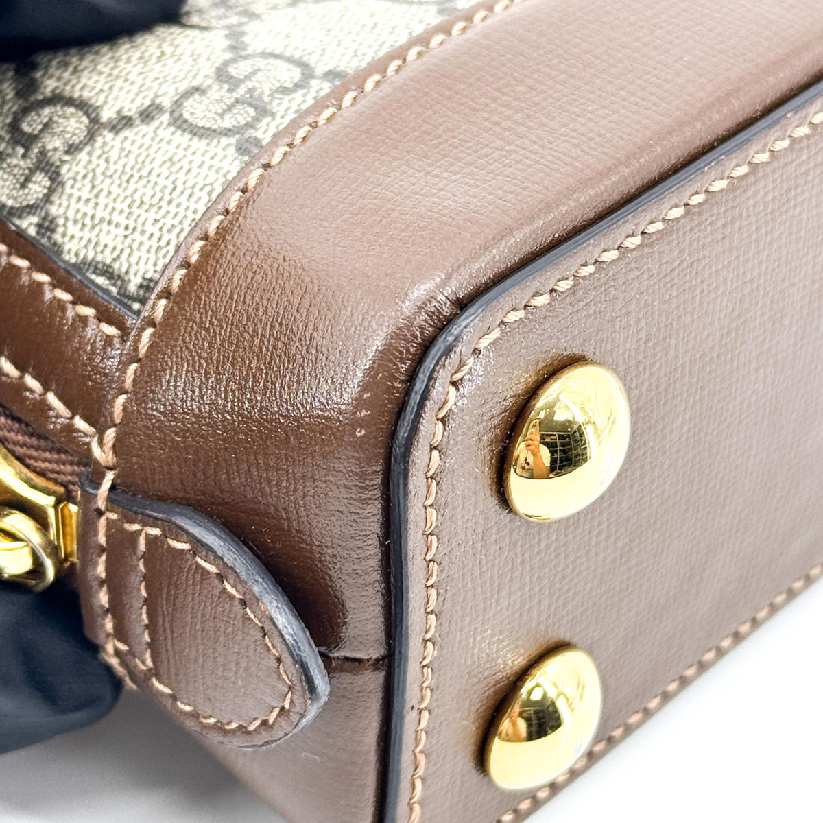 Gucci Horsebit 1955 Mini Top Handle Bag GG Supreme Brown