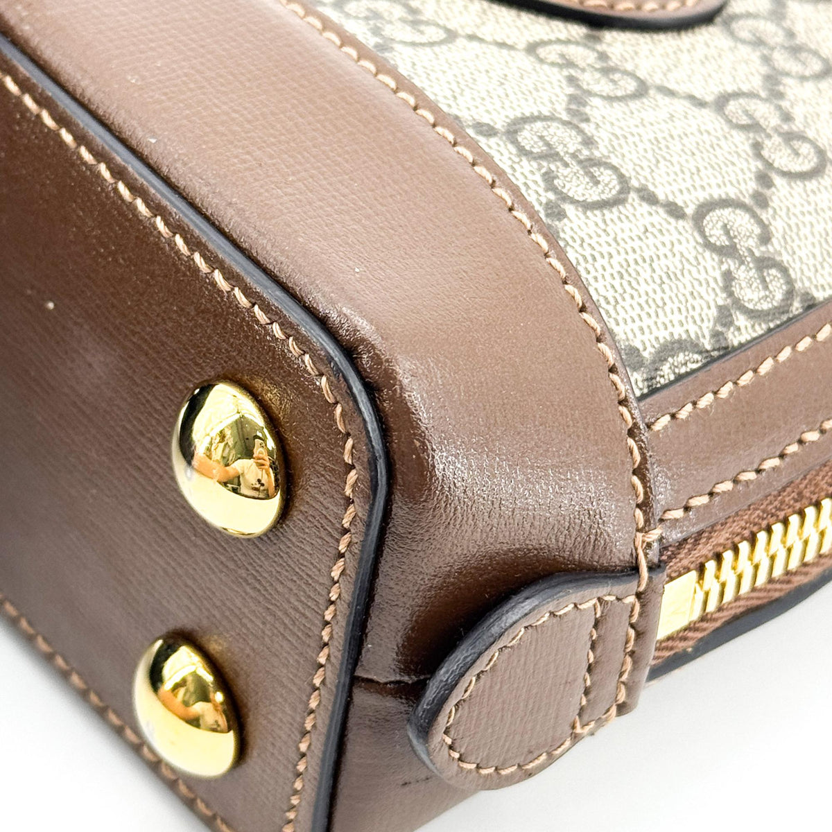 Gucci Horsebit 1955 Mini Top Handle Bag GG Supreme Brown