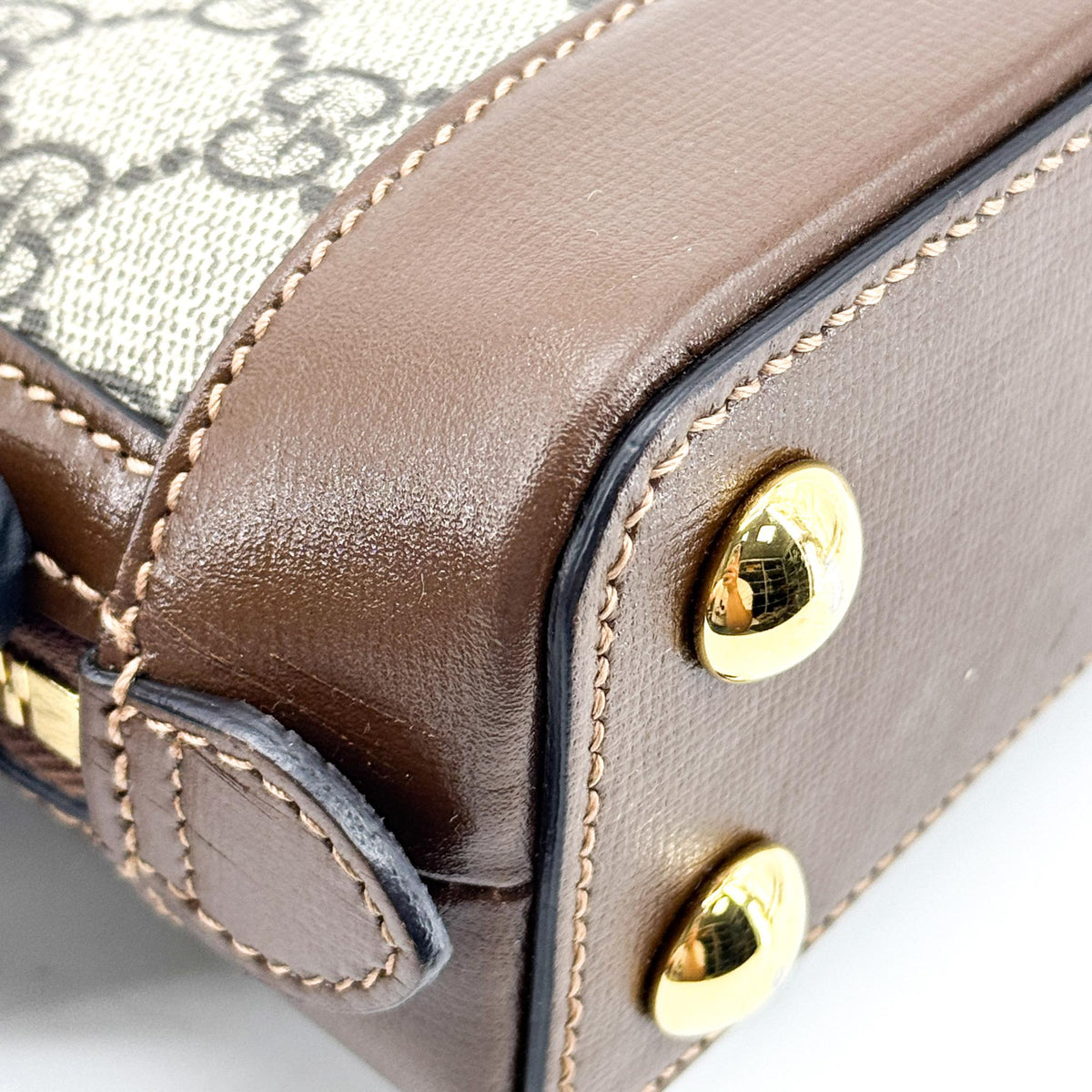 Gucci Horsebit 1955 Mini Top Handle Bag GG Supreme Brown