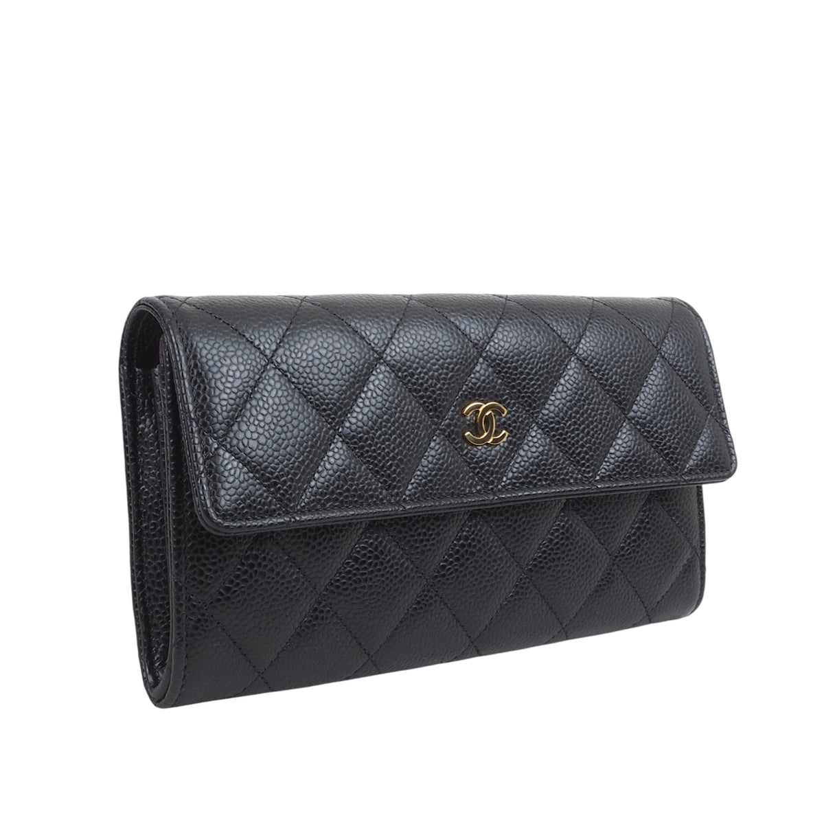 Chanel A50096 Timeless Caviar Long Wallet