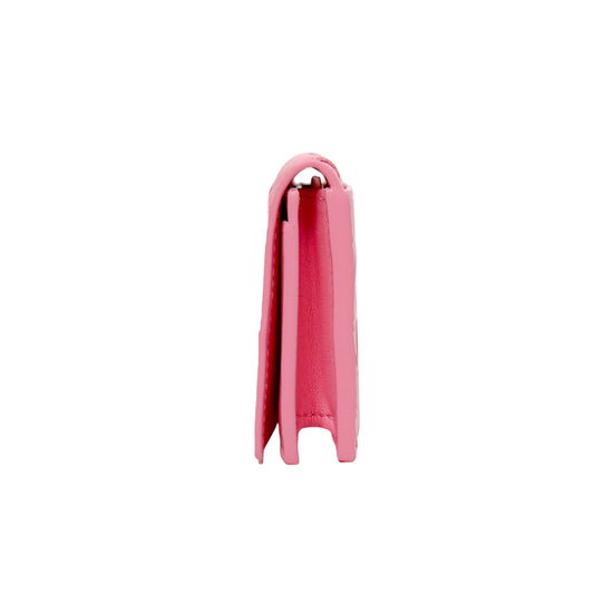 Bottega Veneta Pink Intrecciato Card Wallet
