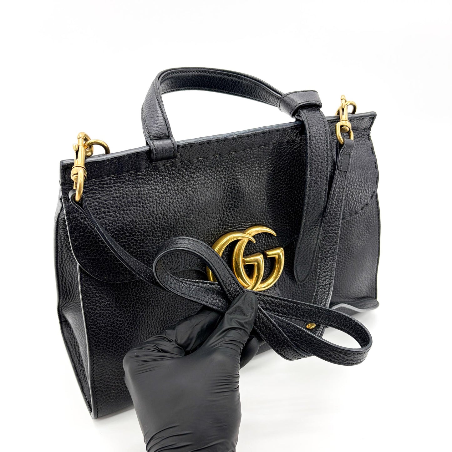 Gucci GG Marmont Small Top Handle Bag Black