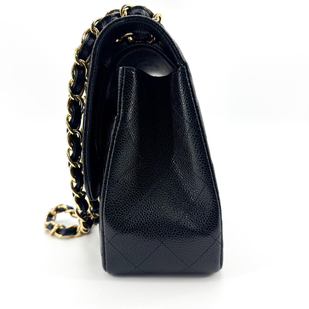 Chanel Classic Flap Bag Medium Caviar Gold Hardware Black