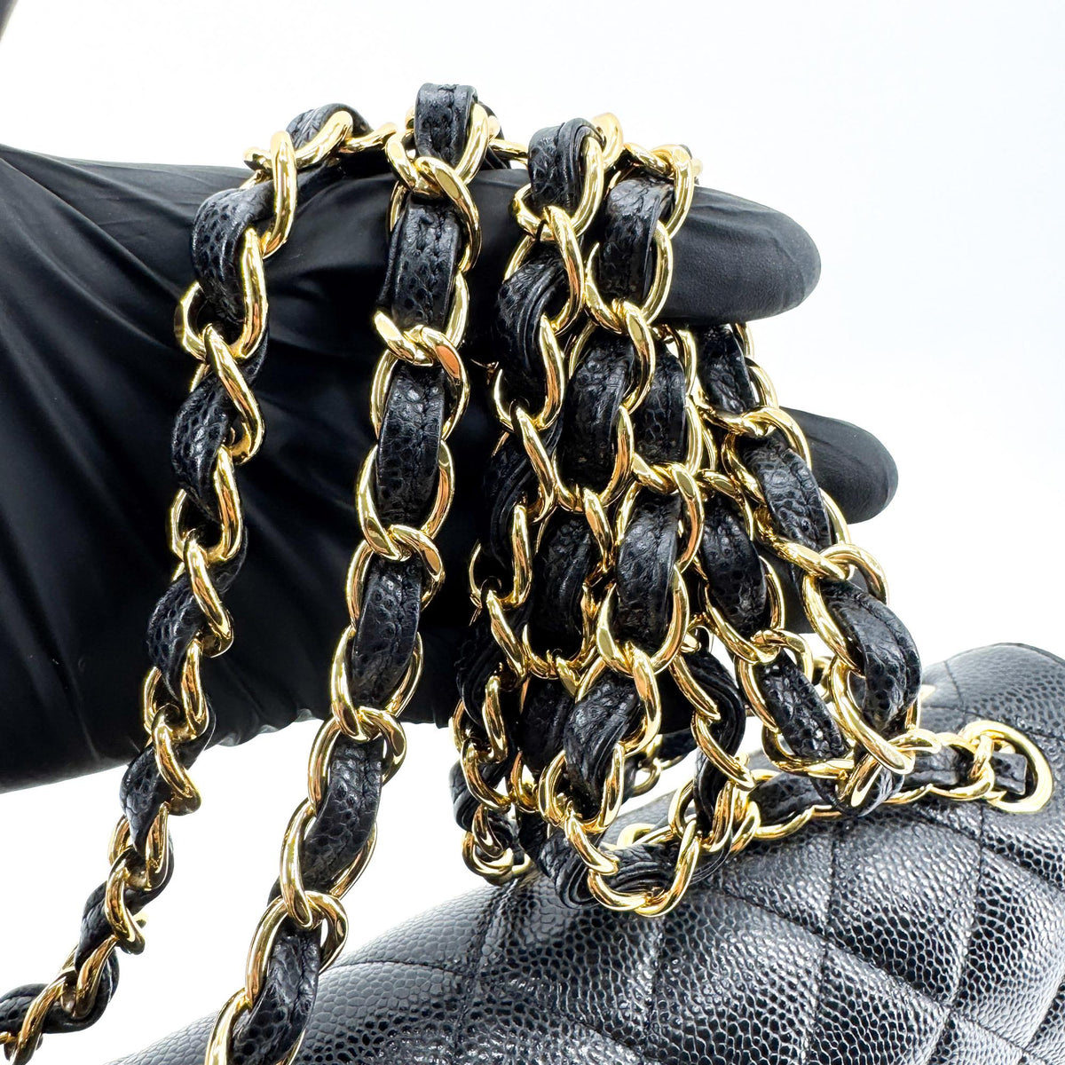 Chanel Classic Flap Bag Medium Caviar Gold Hardware Black