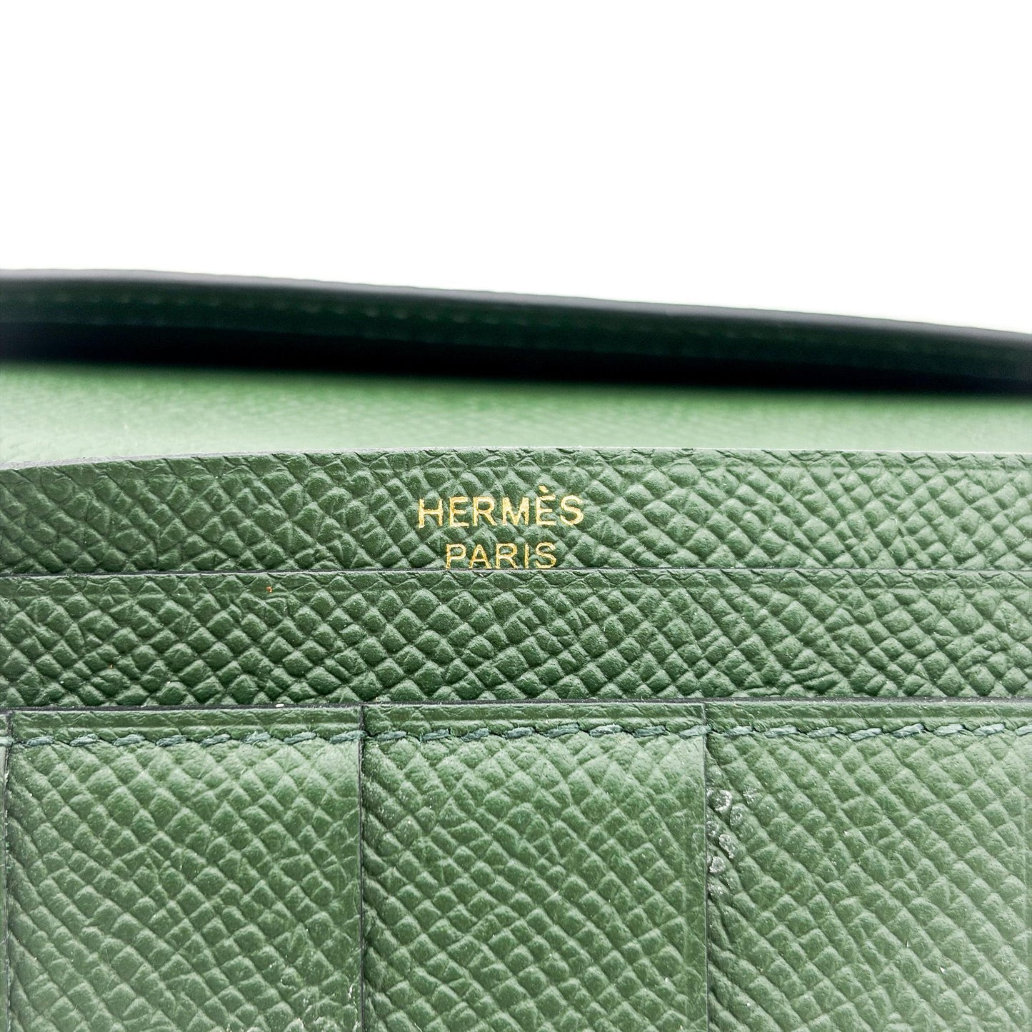 Hermès Beine Soufflé Wallet Navy Gold Hardware