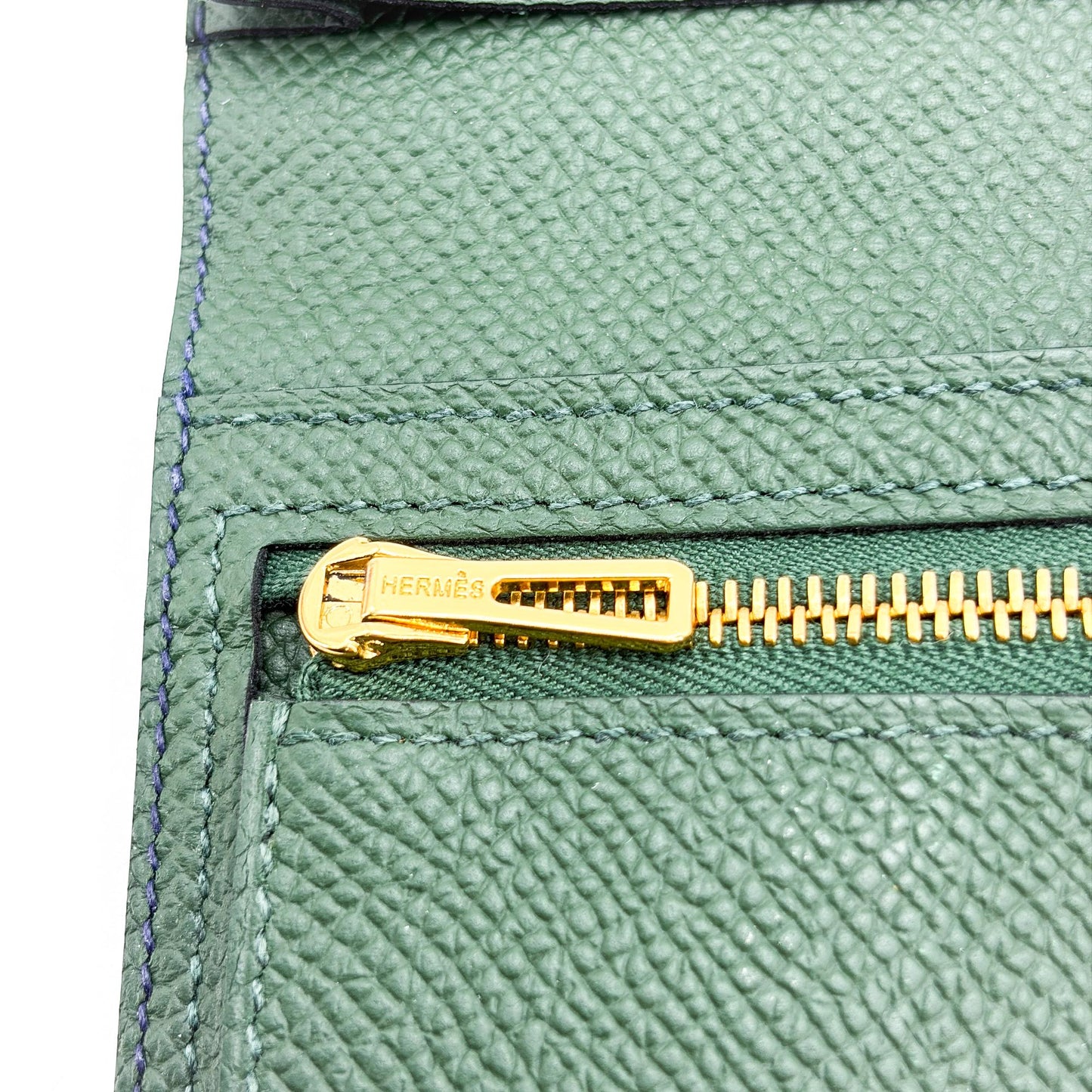 Hermès Beine Soufflé Wallet Navy Gold Hardware