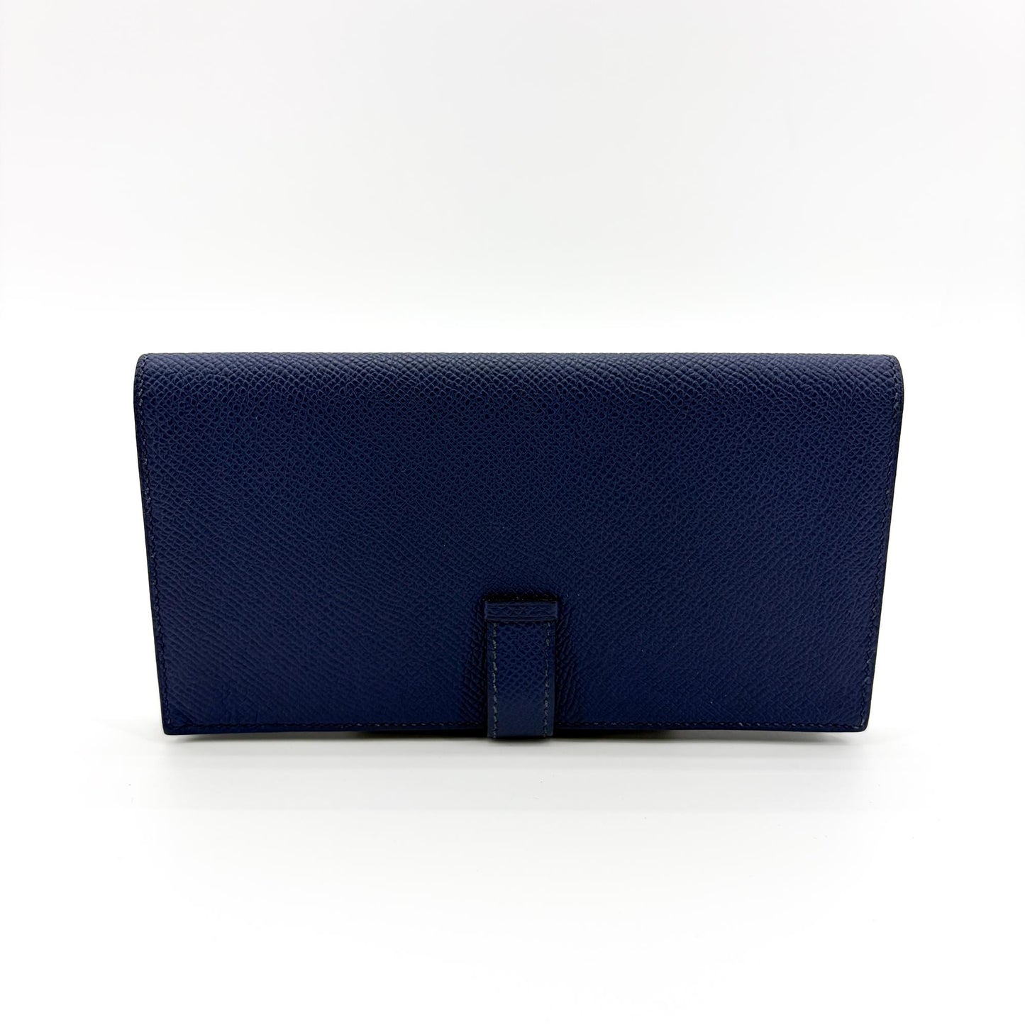 Hermès Beine Soufflé Wallet Navy Gold Hardware