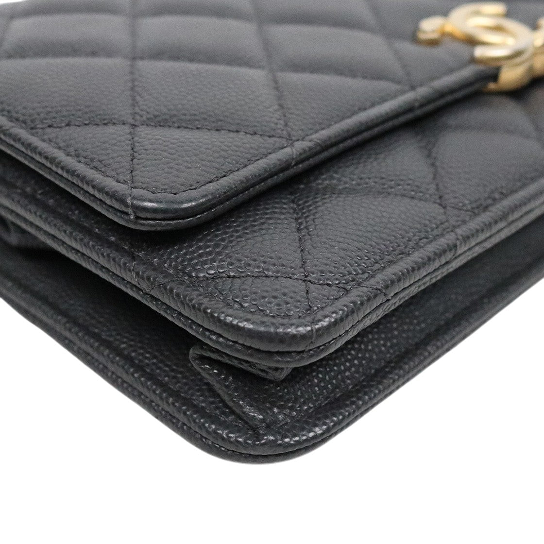 Chanel Dark Gray Caviar WOC with Built-in Chip
