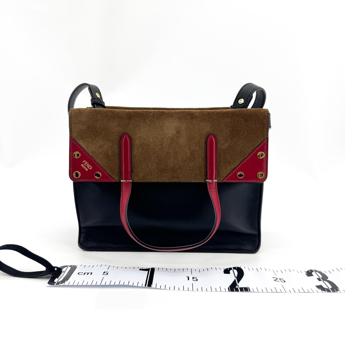 Fendi Flip Bag Small Black Brown Red
