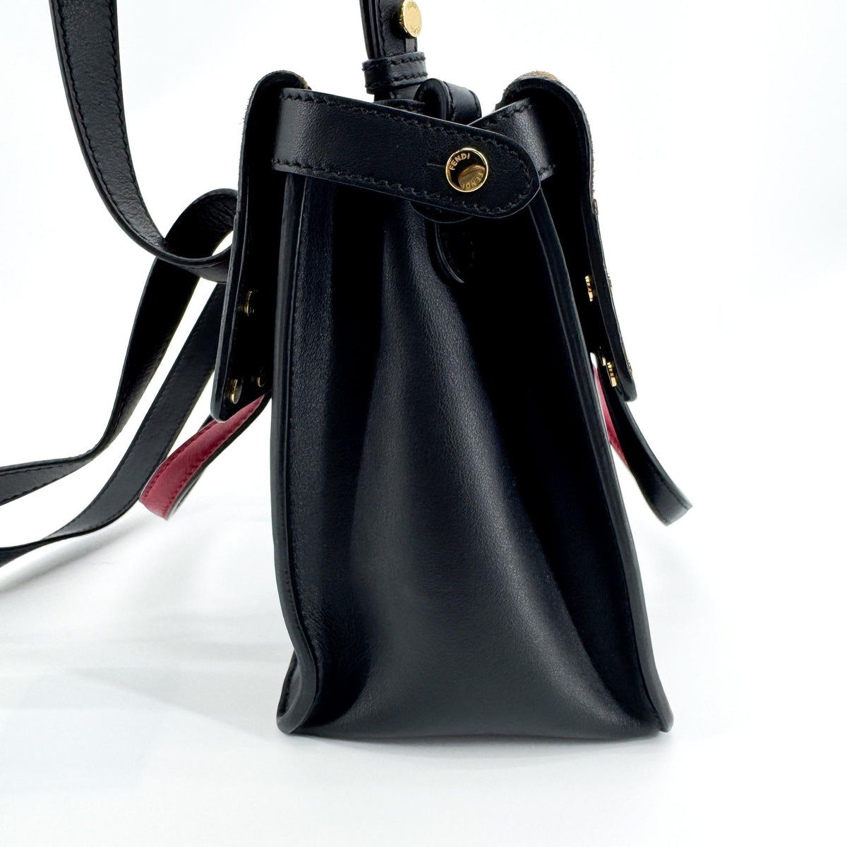 Fendi Flip Bag Small Black Brown Red