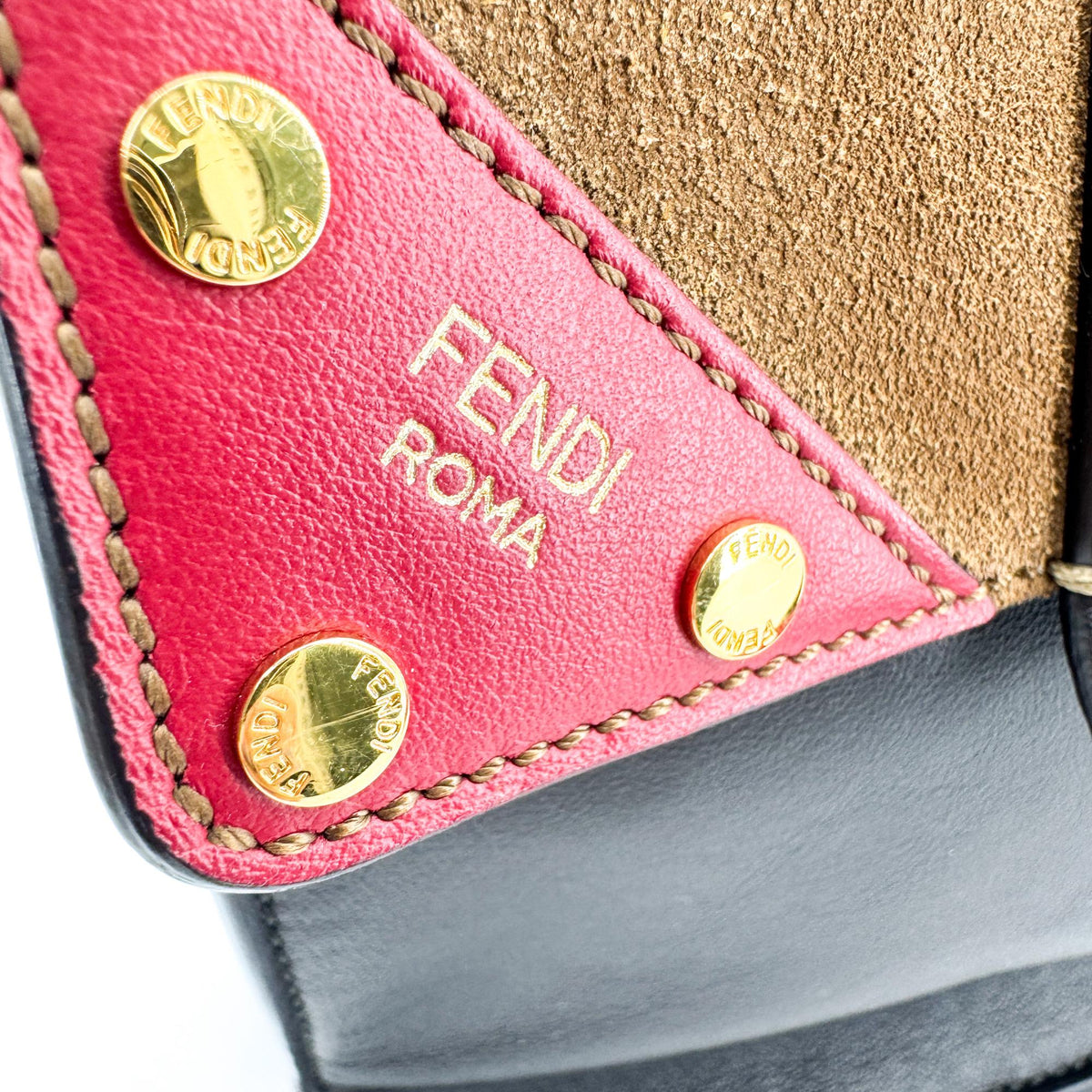 Fendi Flip Bag Small Black Brown Red