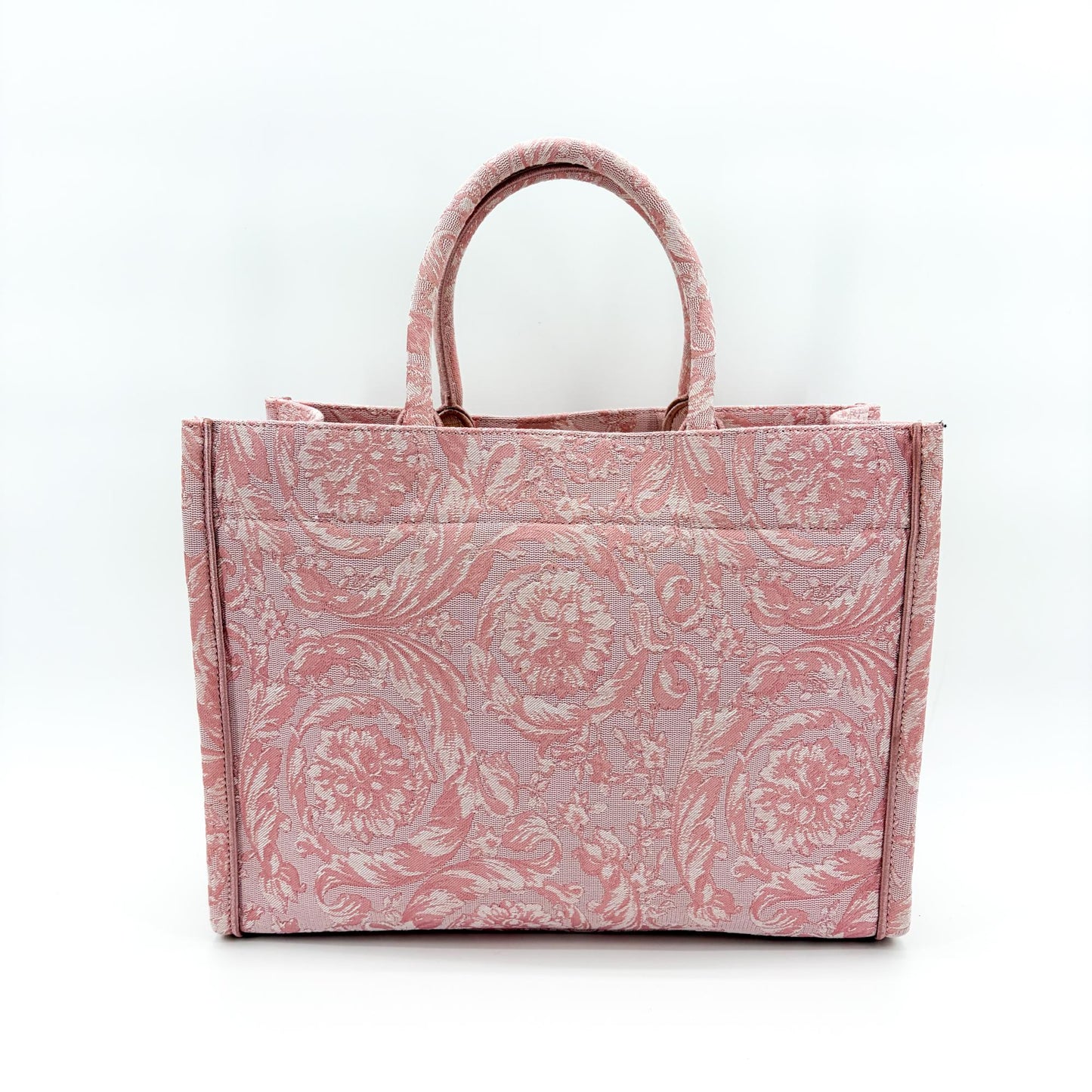 Versace Large Logo Jacquard Baroque Tote Bag Pink