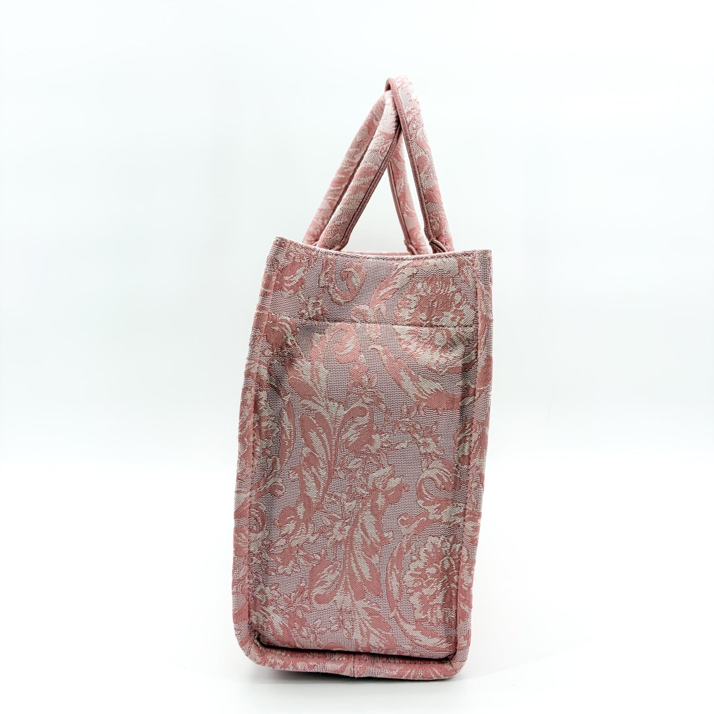 Versace Large Logo Jacquard Baroque Tote Bag Pink