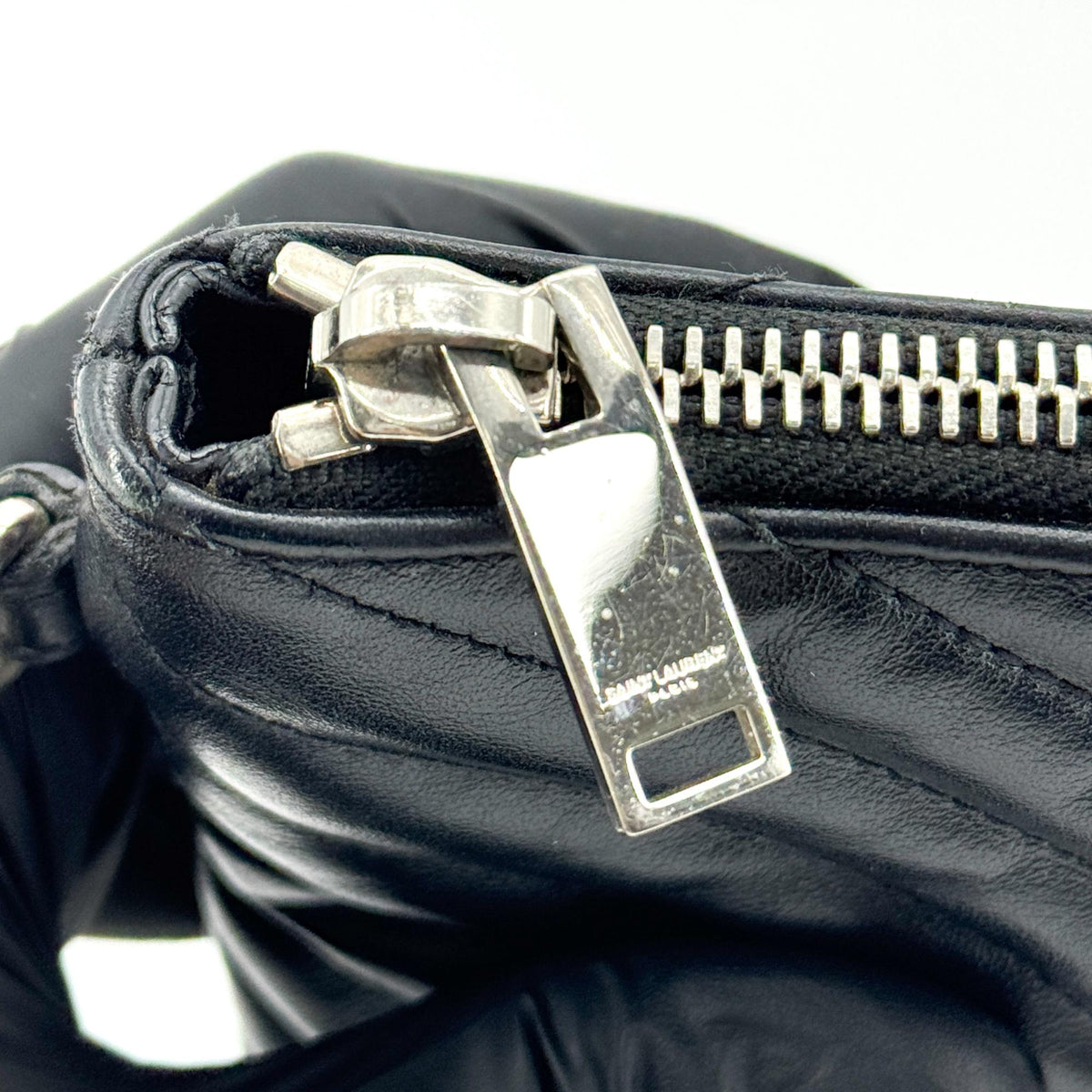 Saint Laurent Monogram Large Clutch Silver Hardware Black