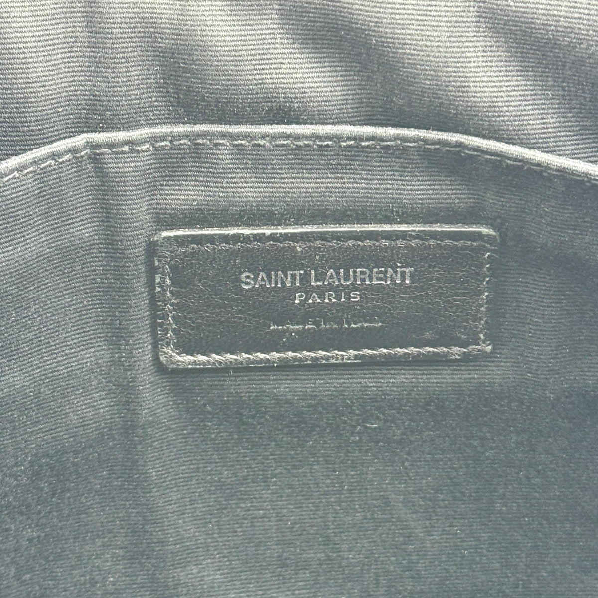 Saint Laurent Monogram Large Clutch Silver Hardware Black