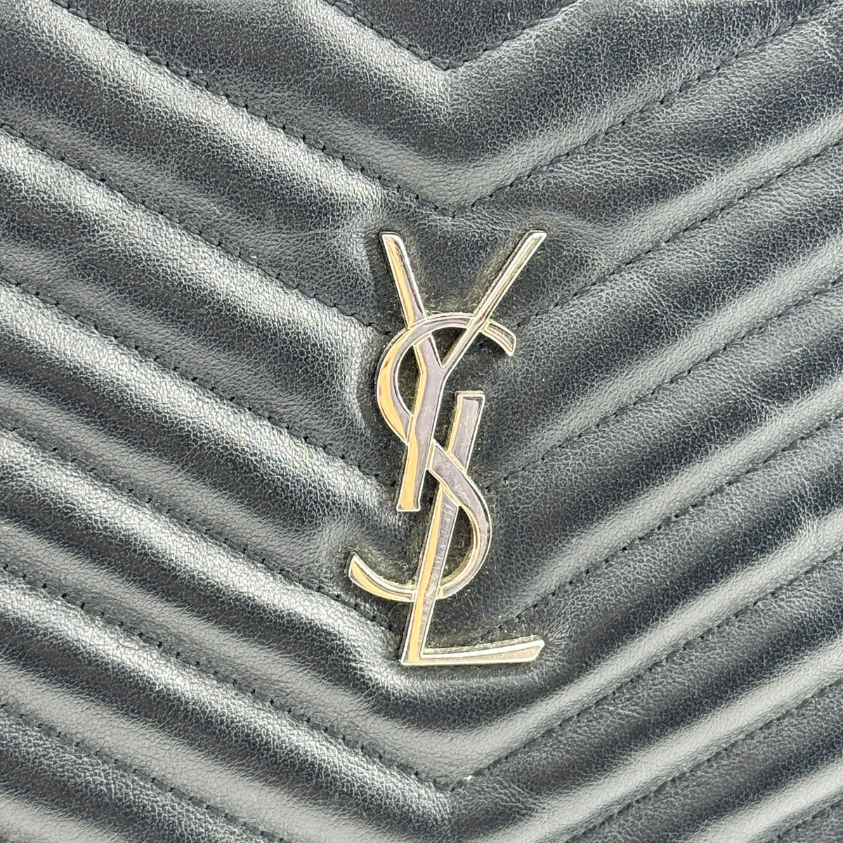 Saint Laurent Monogram Large Clutch Silver Hardware Black