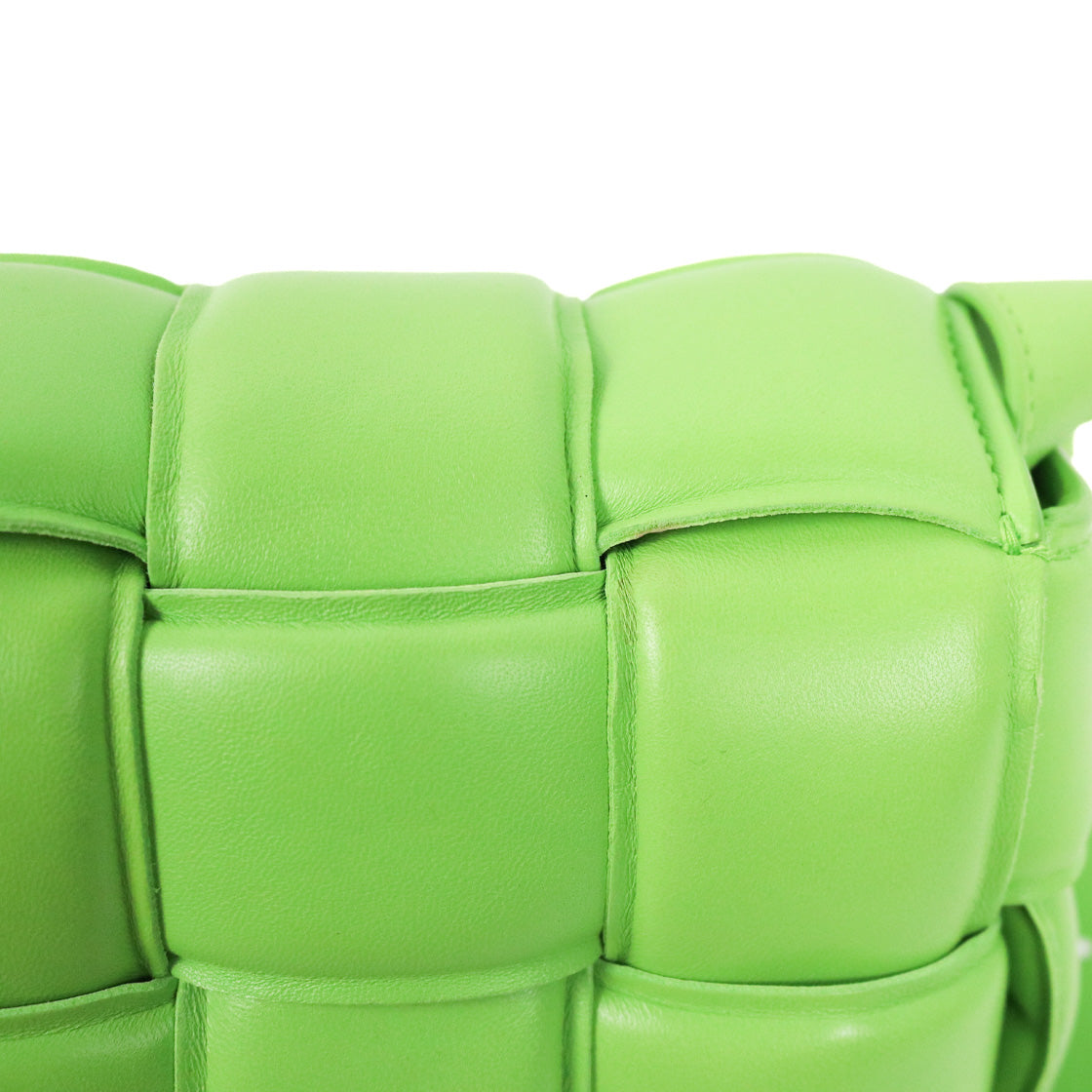 Bottega Veneta Green Leather Padded Cassette Bag