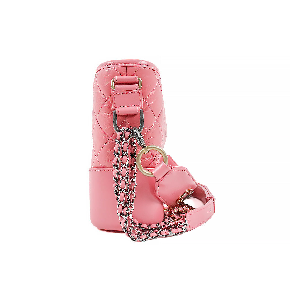 Chanel Pink Medium Strap Logo Gabrielle Hobo Bag