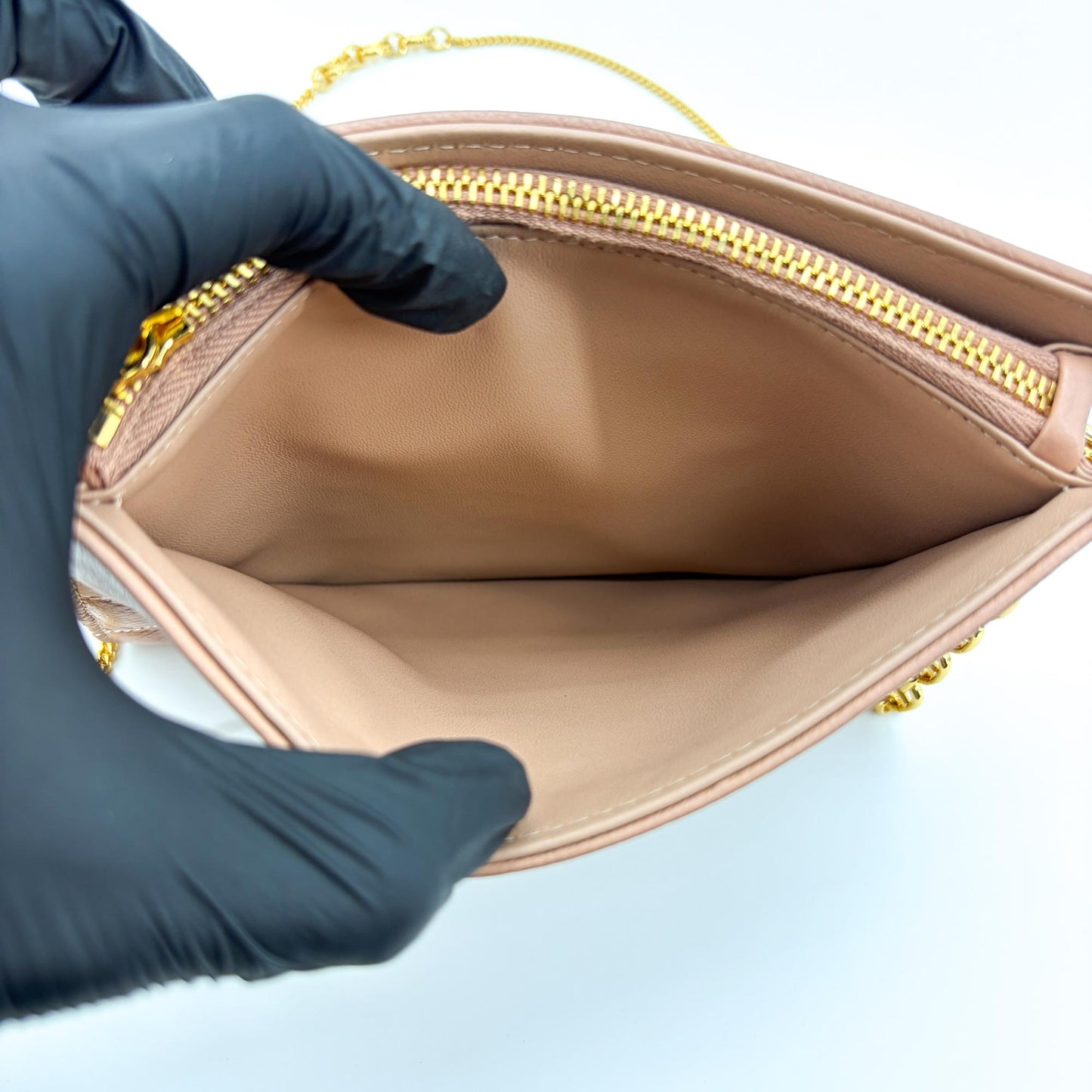 Dior Caro Slim Pouch Rose des Vents Cannage Calfskin