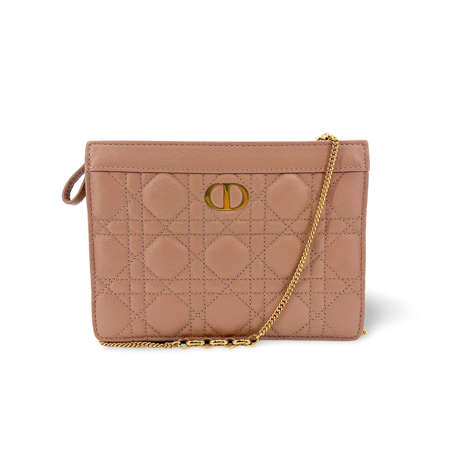 Dior Caro Slim Pouch Rose des Vents Cannage Calfskin