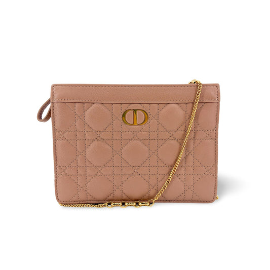 Dior Caro Slim Pouch Rose des Vents Cannage Calfskin