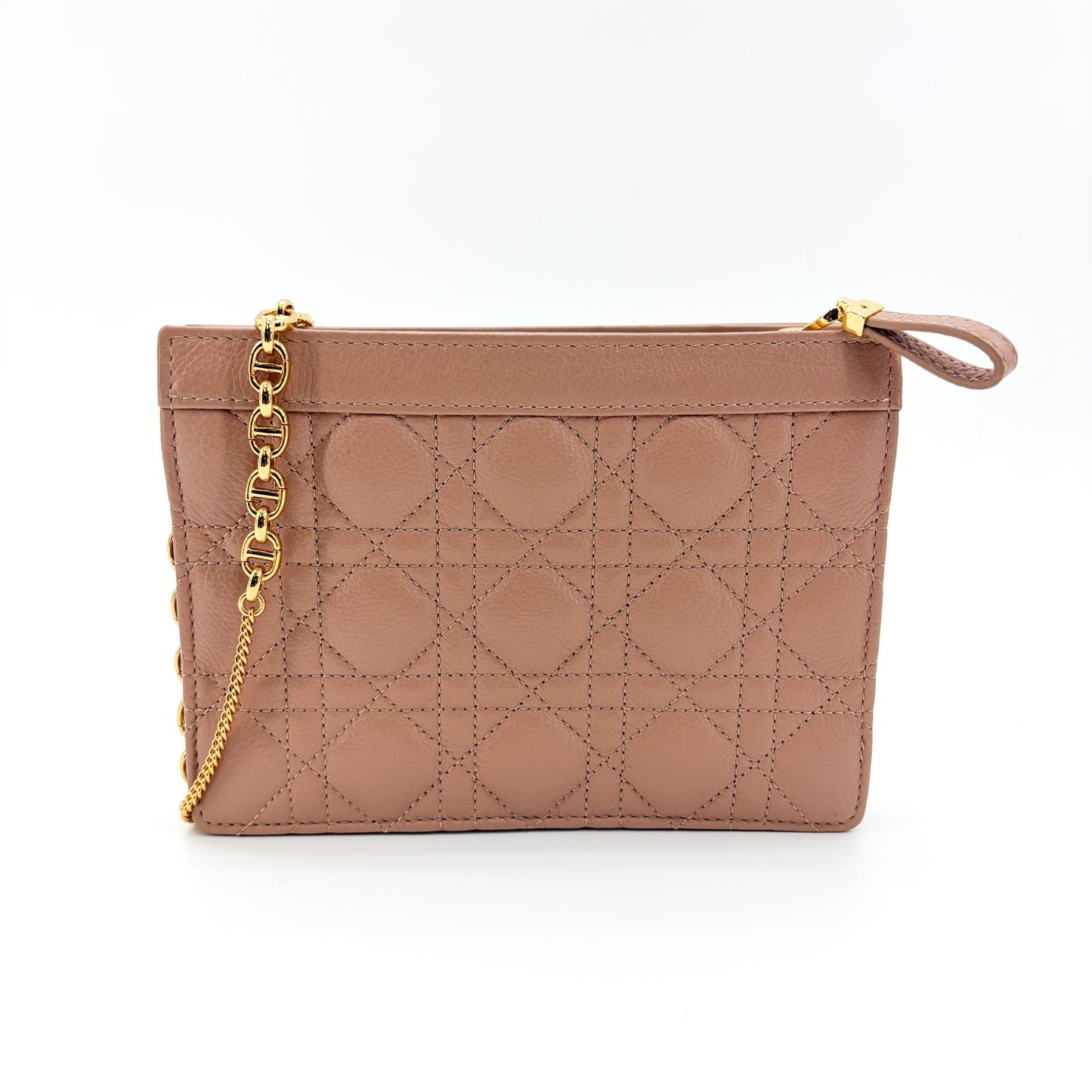 Dior Caro Slim Pouch Rose des Vents Cannage Calfskin