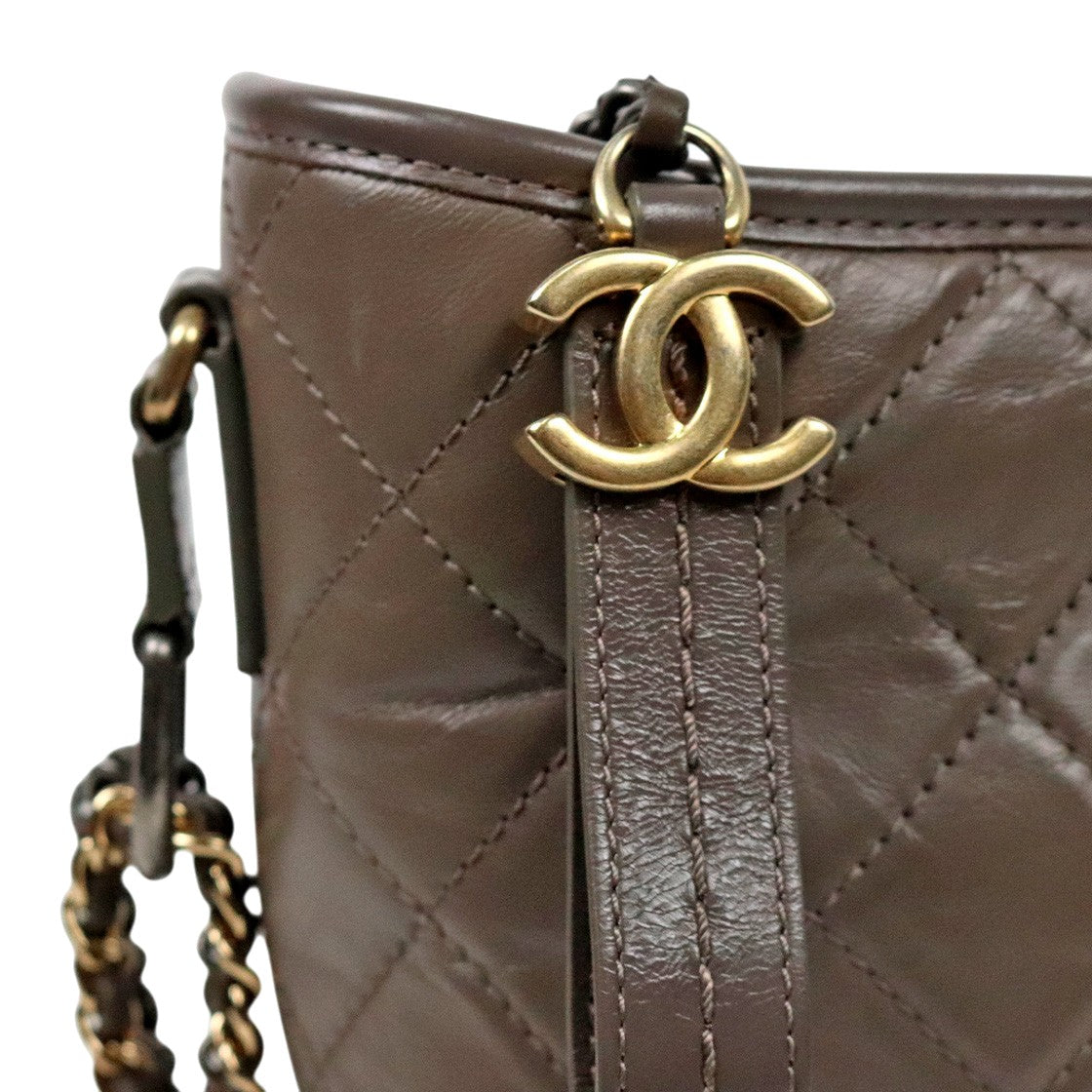 Chanel Brown-Gray Gabrielle Hobo Shoulder Bag