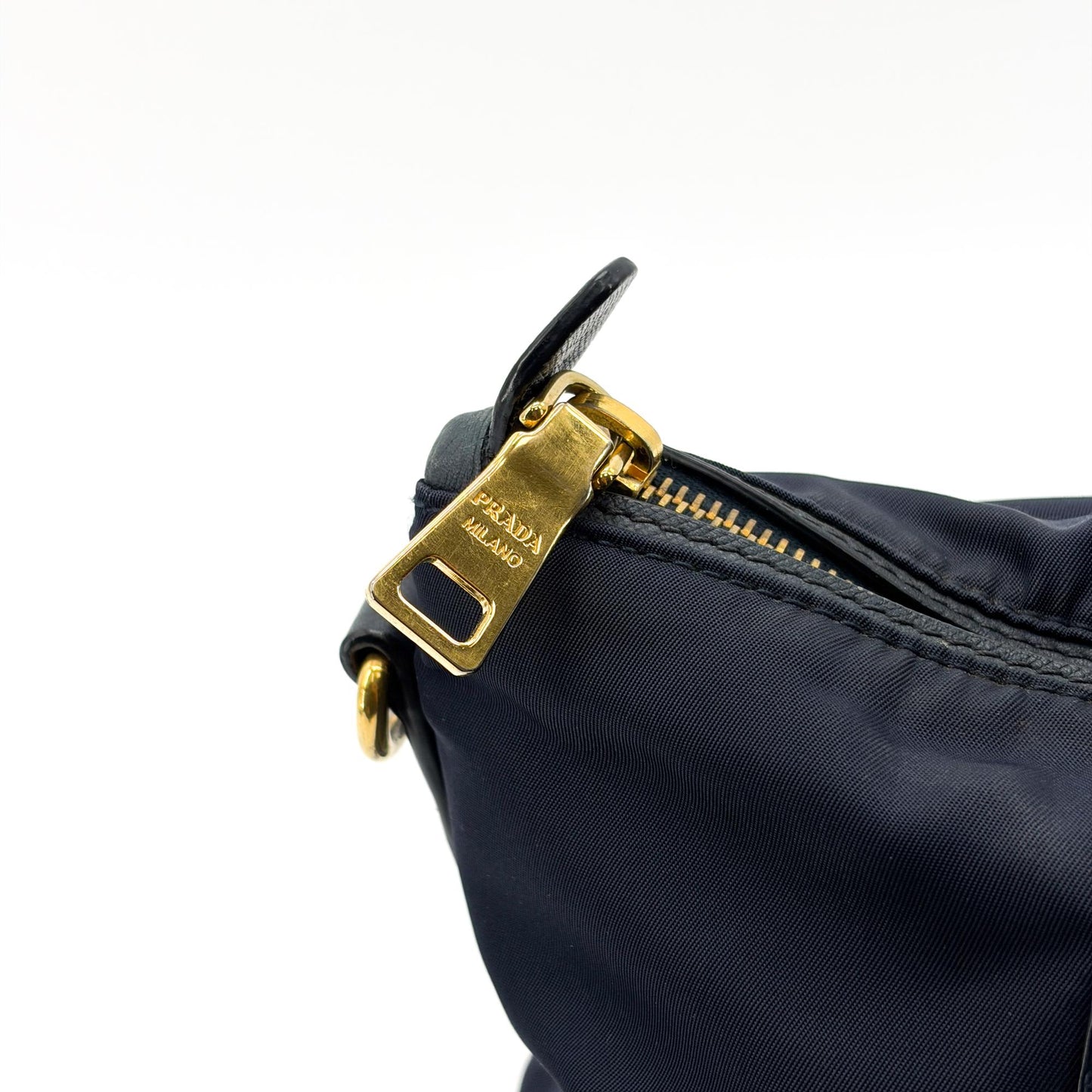 Prada Tessuto Saffiano Tote Bag Navy