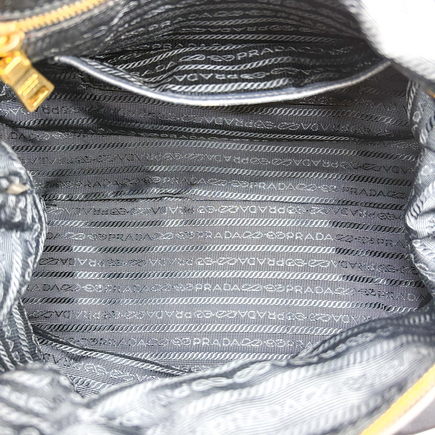 Prada Tessuto Saffiano Tote Bag Navy