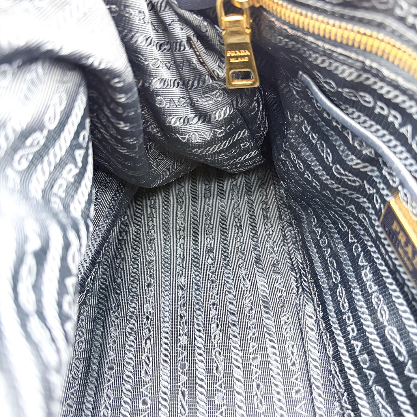 Prada Tessuto Saffiano Tote Bag Navy
