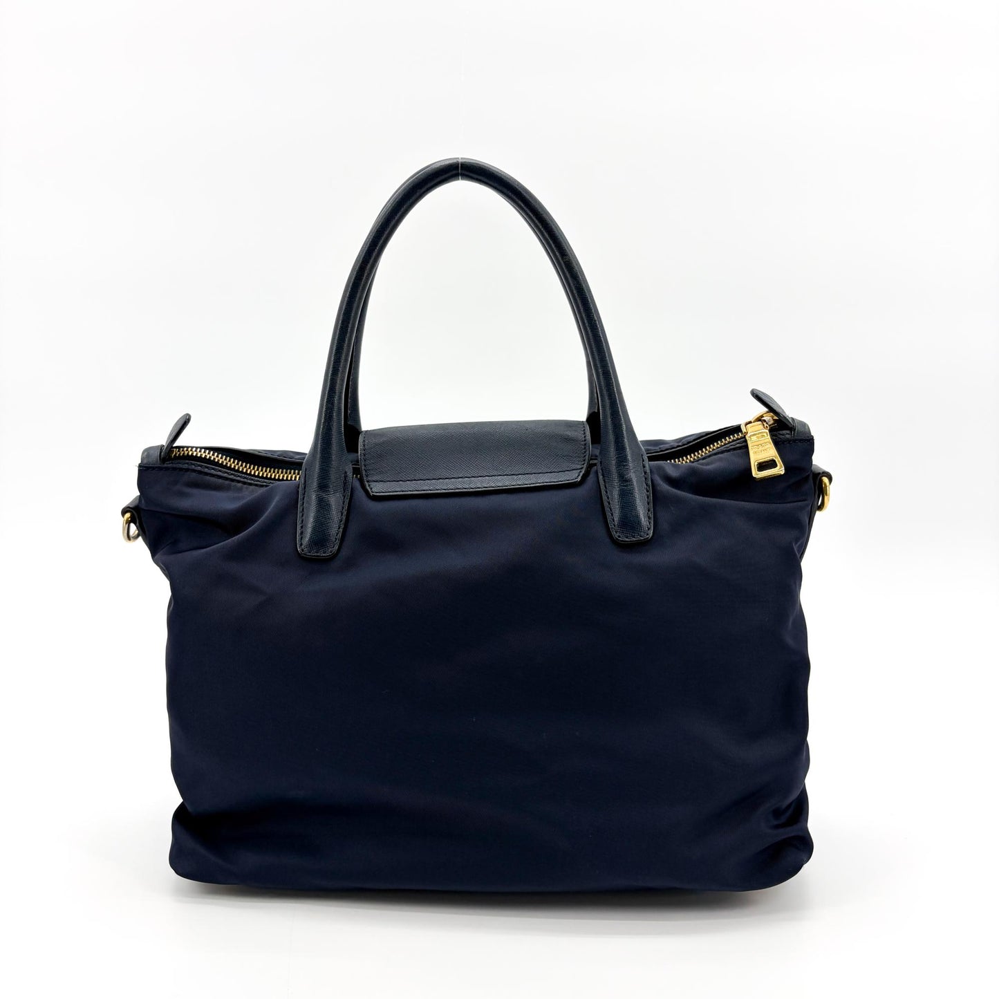 Prada Tessuto Saffiano Tote Bag Navy