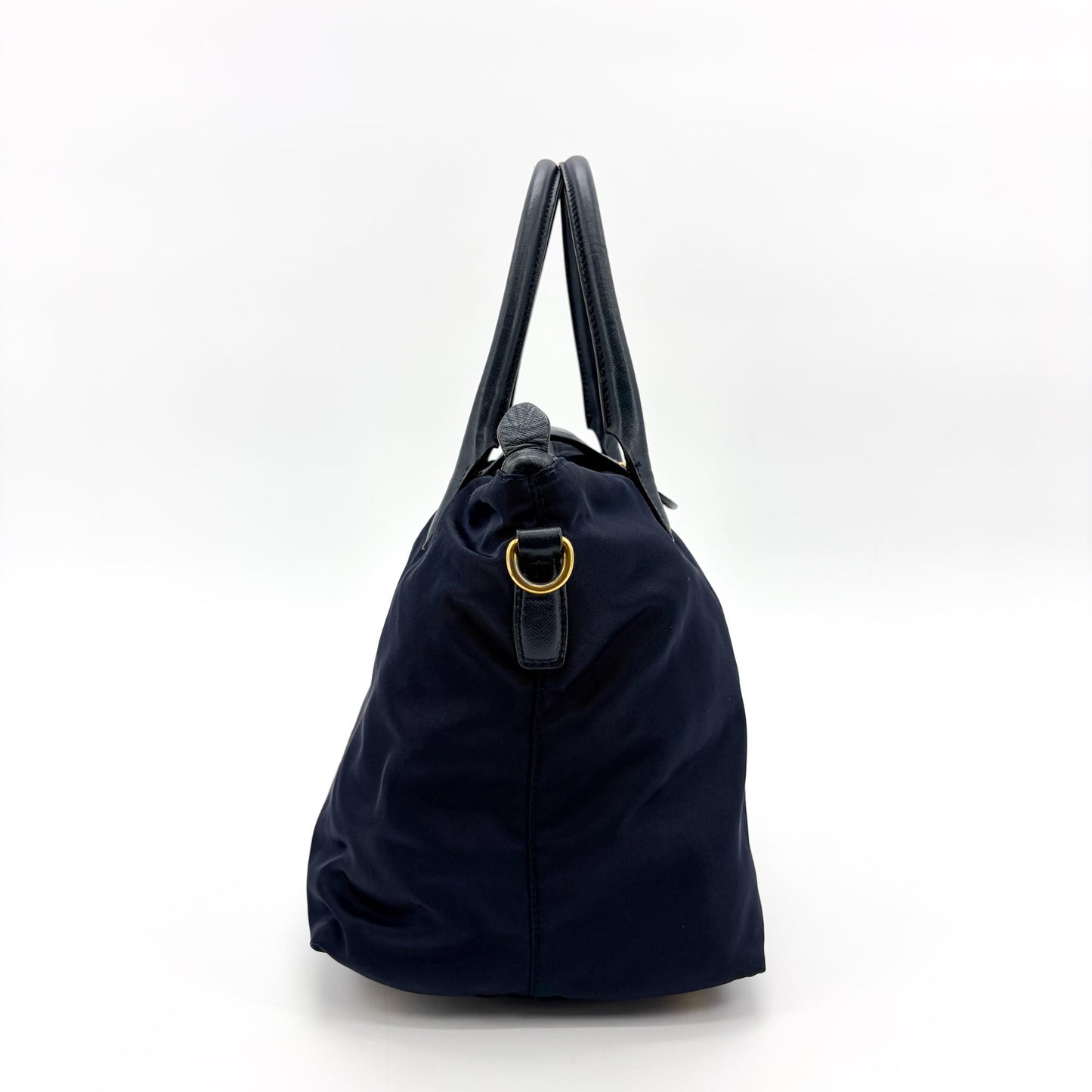 Prada Tessuto Saffiano Tote Bag Navy