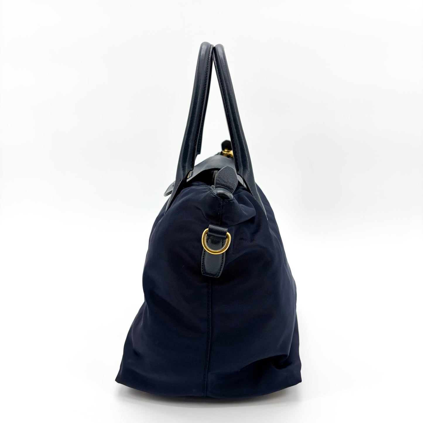 Prada Tessuto Saffiano Tote Bag Navy