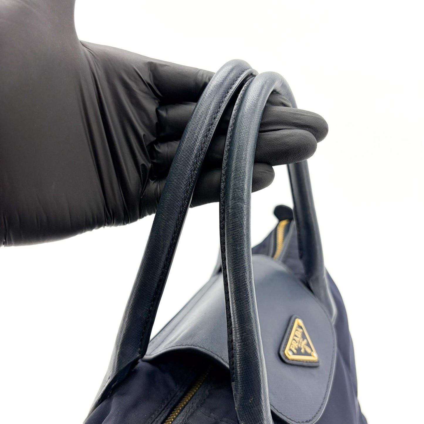 Prada Tessuto Saffiano Tote Bag Navy