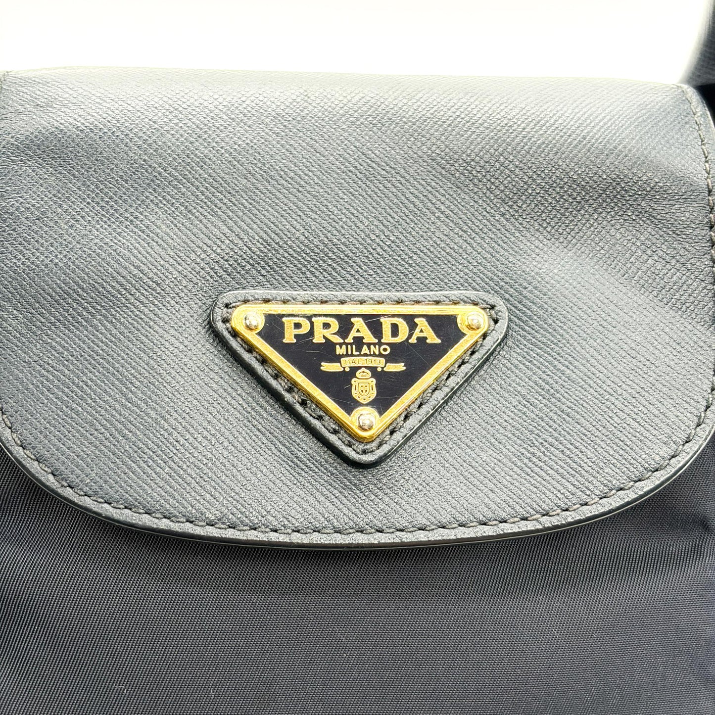 Prada Tessuto Saffiano Tote Bag Navy