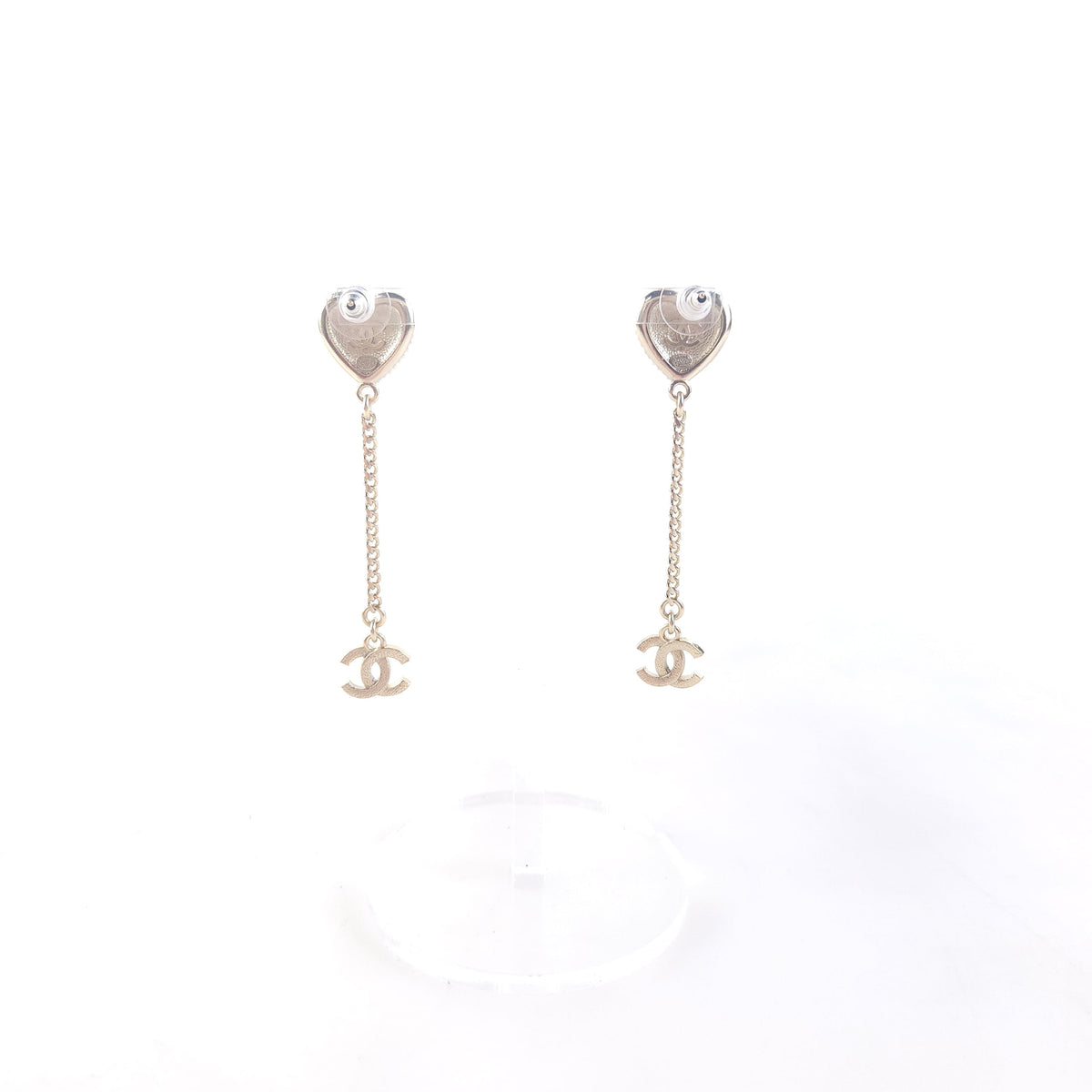 Heart CC Crystal Drop Earrings