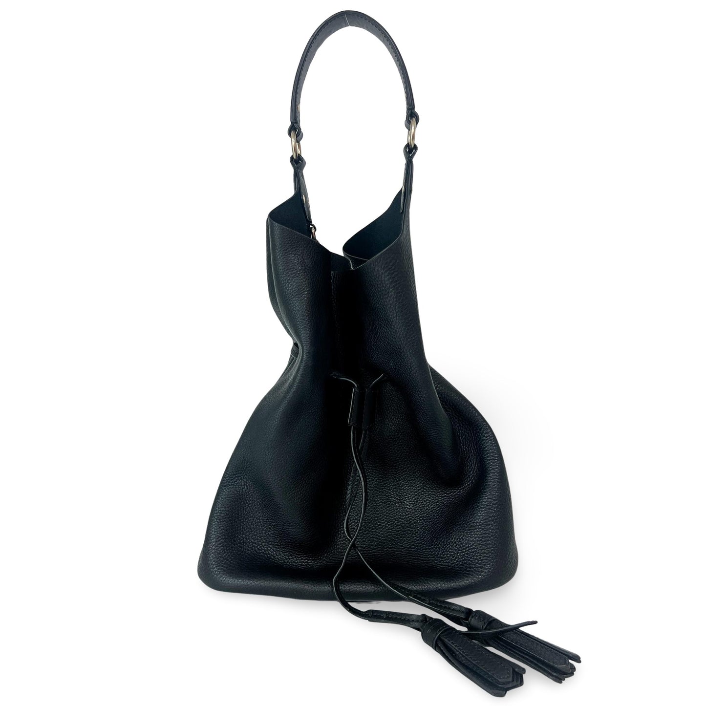 Burberry Leather Ashby Tassel Hobo Shoulder Bag
