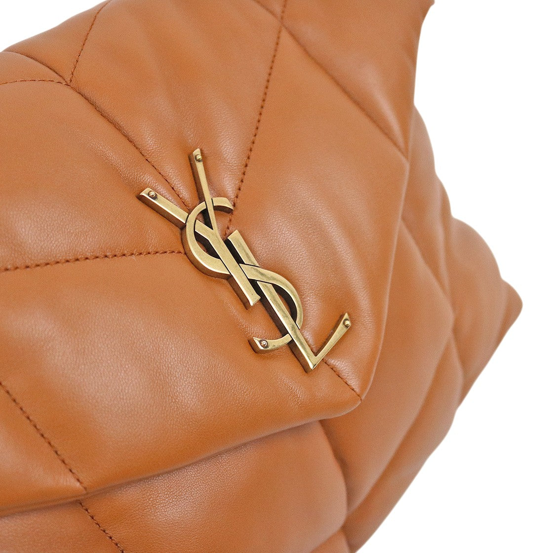 Saint Laurent Brown Leather Medium Lulu Puffer Bag
