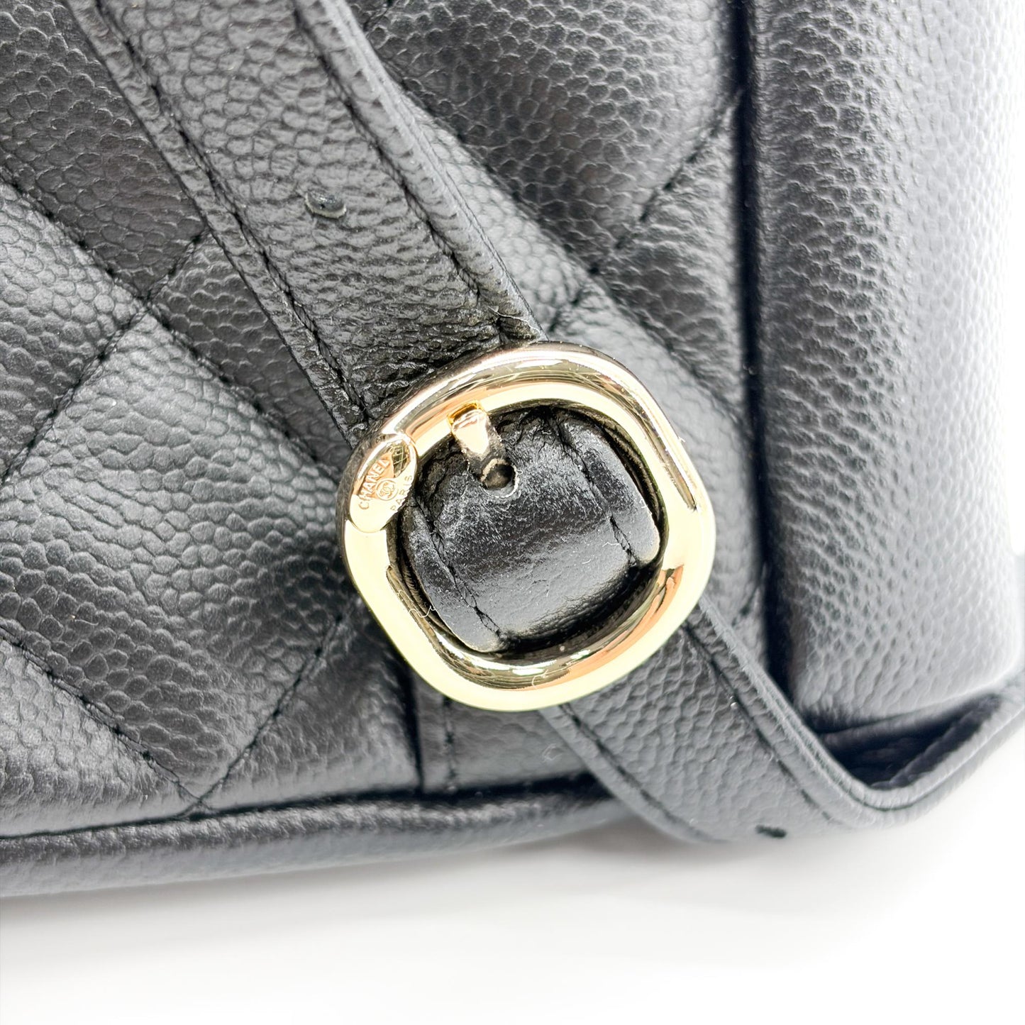 Chanel Caviar Dumas Backpack Medium Gold Hardware Black