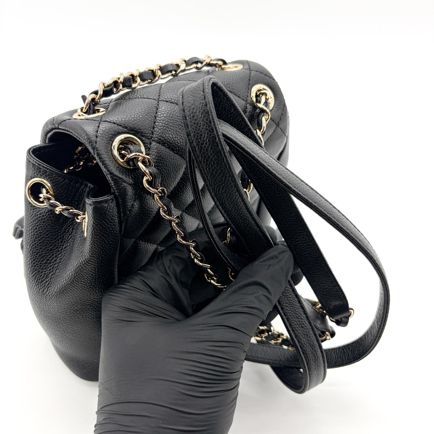 Chanel Caviar Dumas Backpack Medium Gold Hardware Black