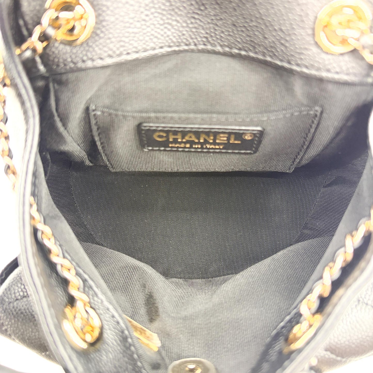 Chanel Caviar Dumas Backpack Medium Gold Hardware Black
