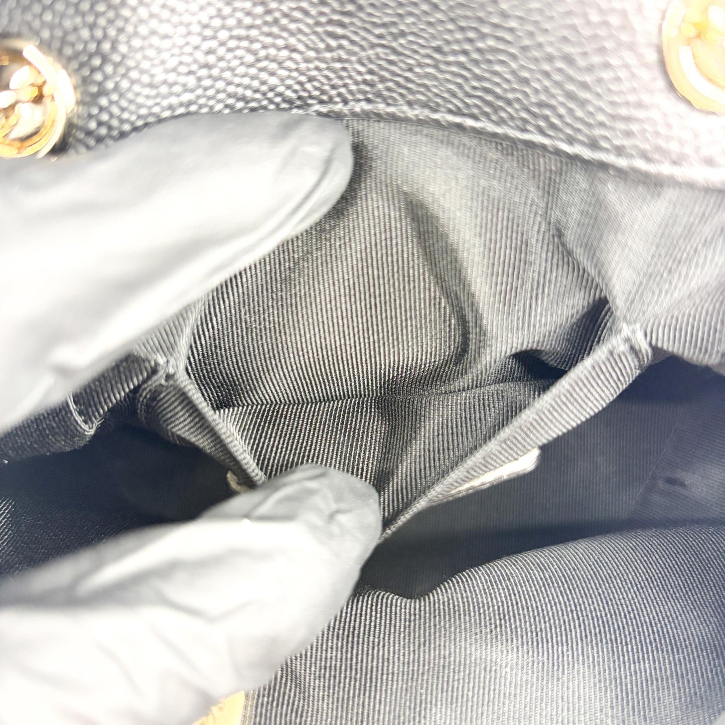 Chanel Caviar Dumas Backpack Medium Gold Hardware Black