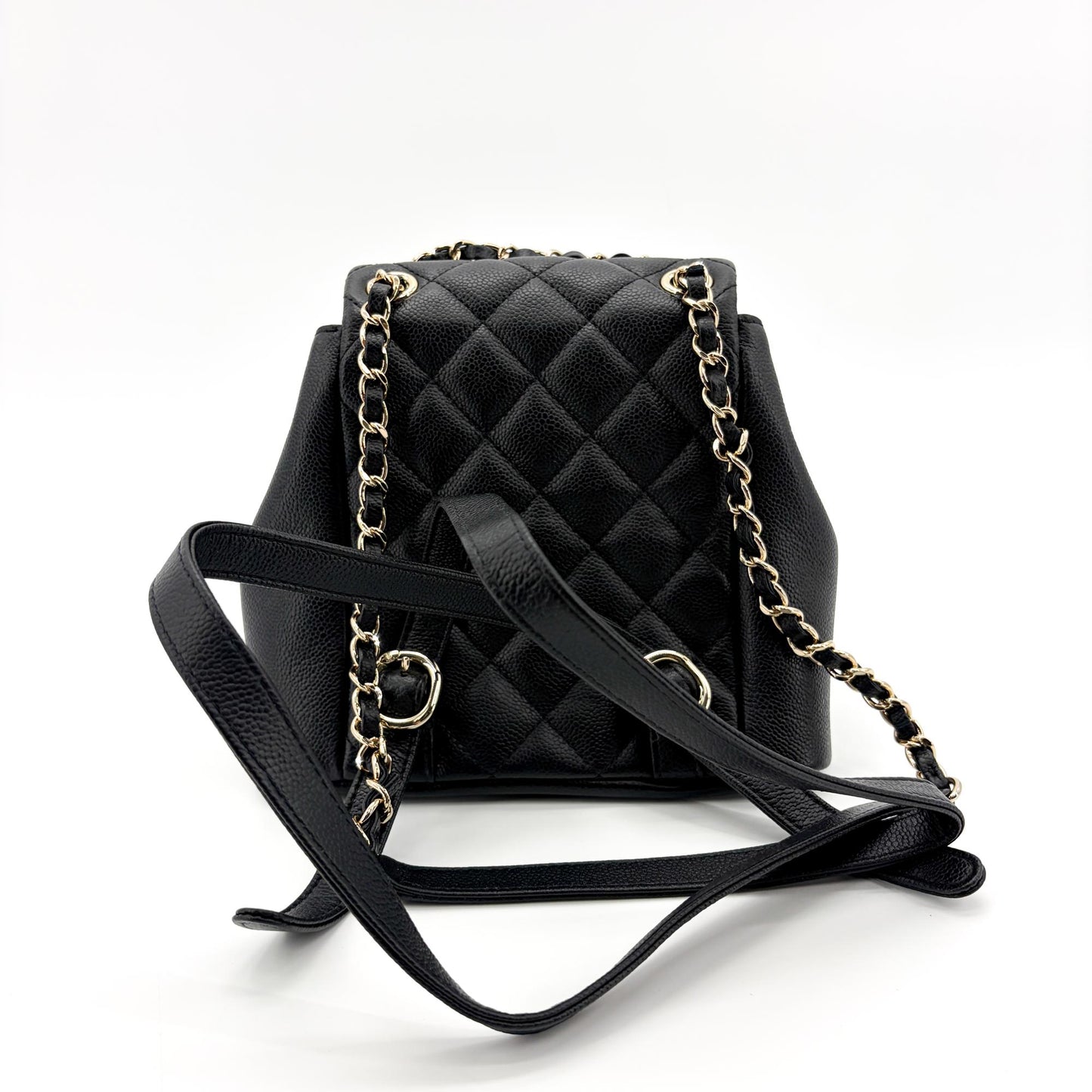 Chanel Caviar Dumas Backpack Medium Gold Hardware Black