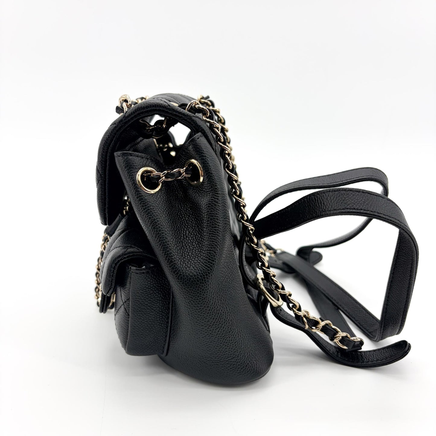 Chanel Caviar Dumas Backpack Medium Gold Hardware Black
