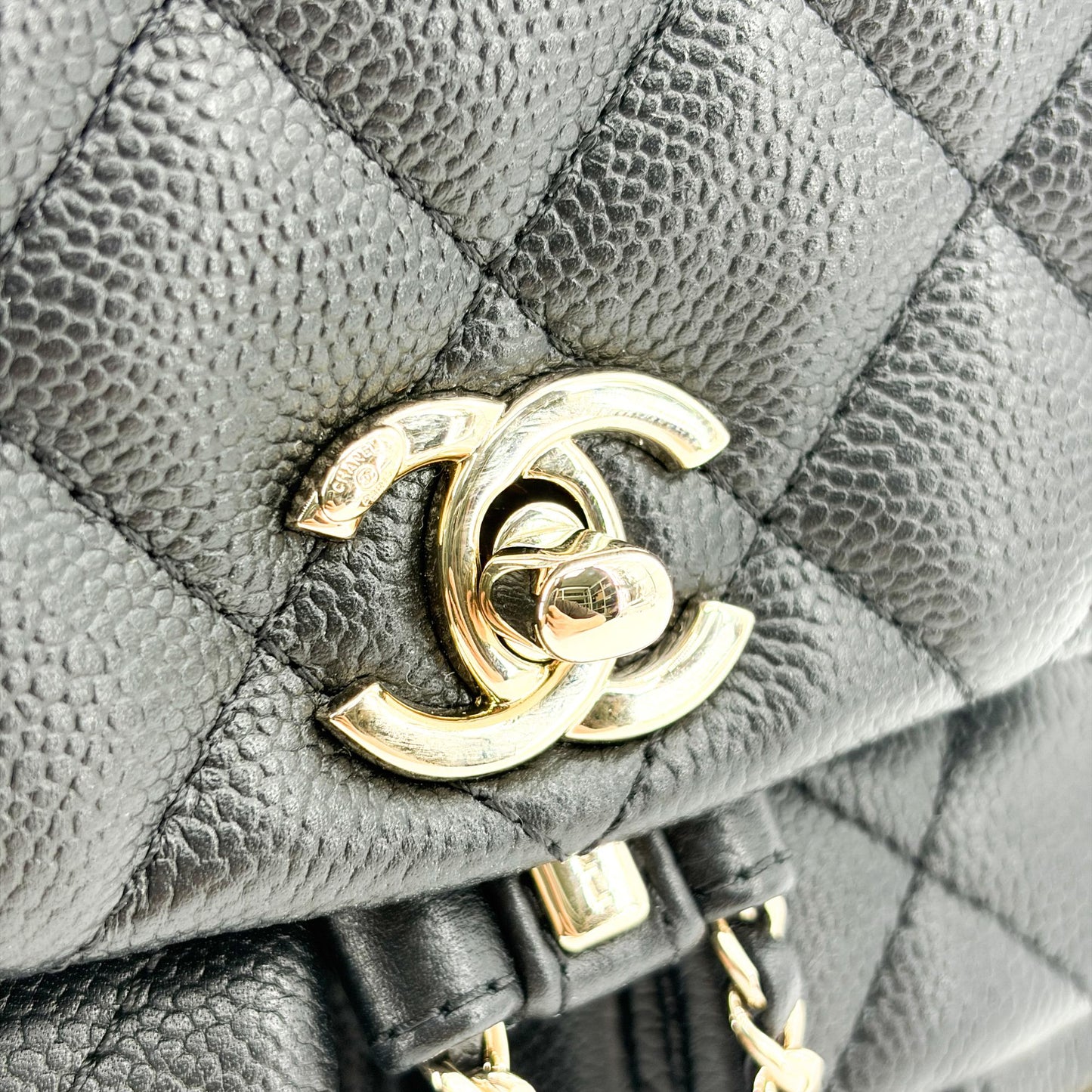 Chanel Caviar Dumas Backpack Medium Gold Hardware Black