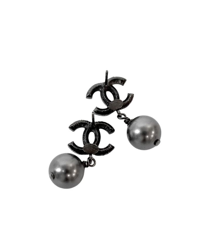 Chanel CC Pearl Earrings