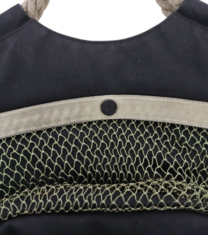 Chanel Black Canvas Flower CC Shoulder Bag