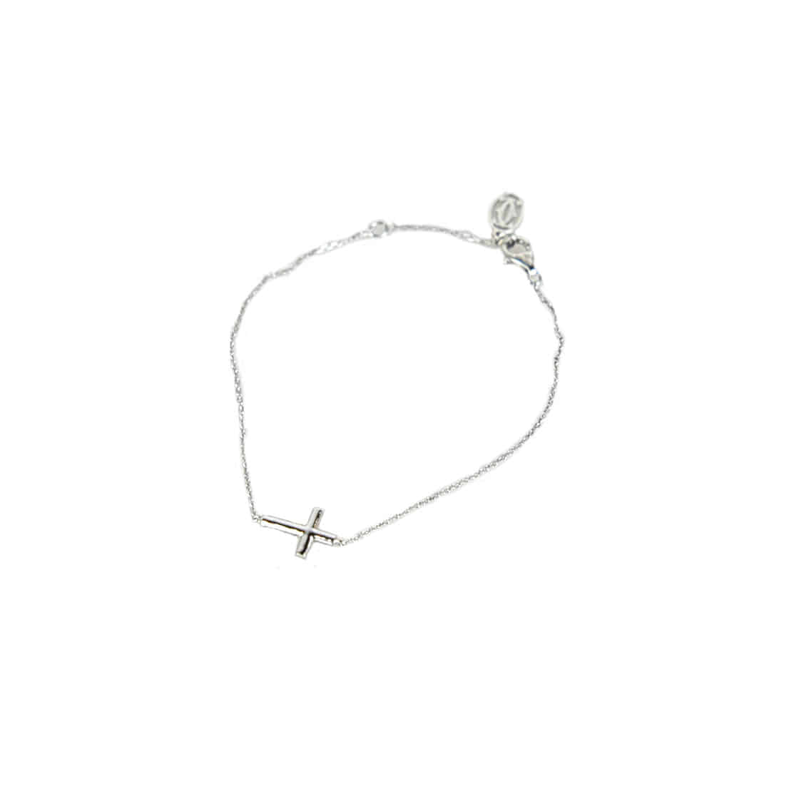 Symbol Cross Diamond White Gold Bracelet