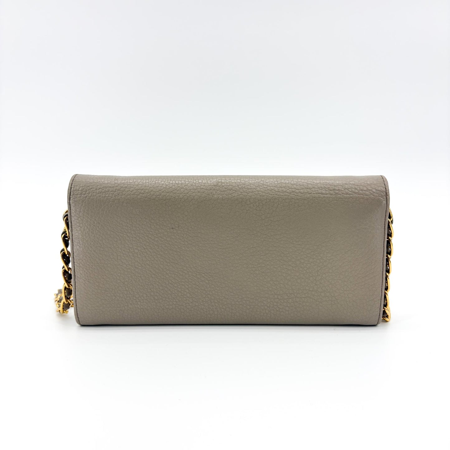Prada Vitello Phoenix Chain Wallet Arguila Grey